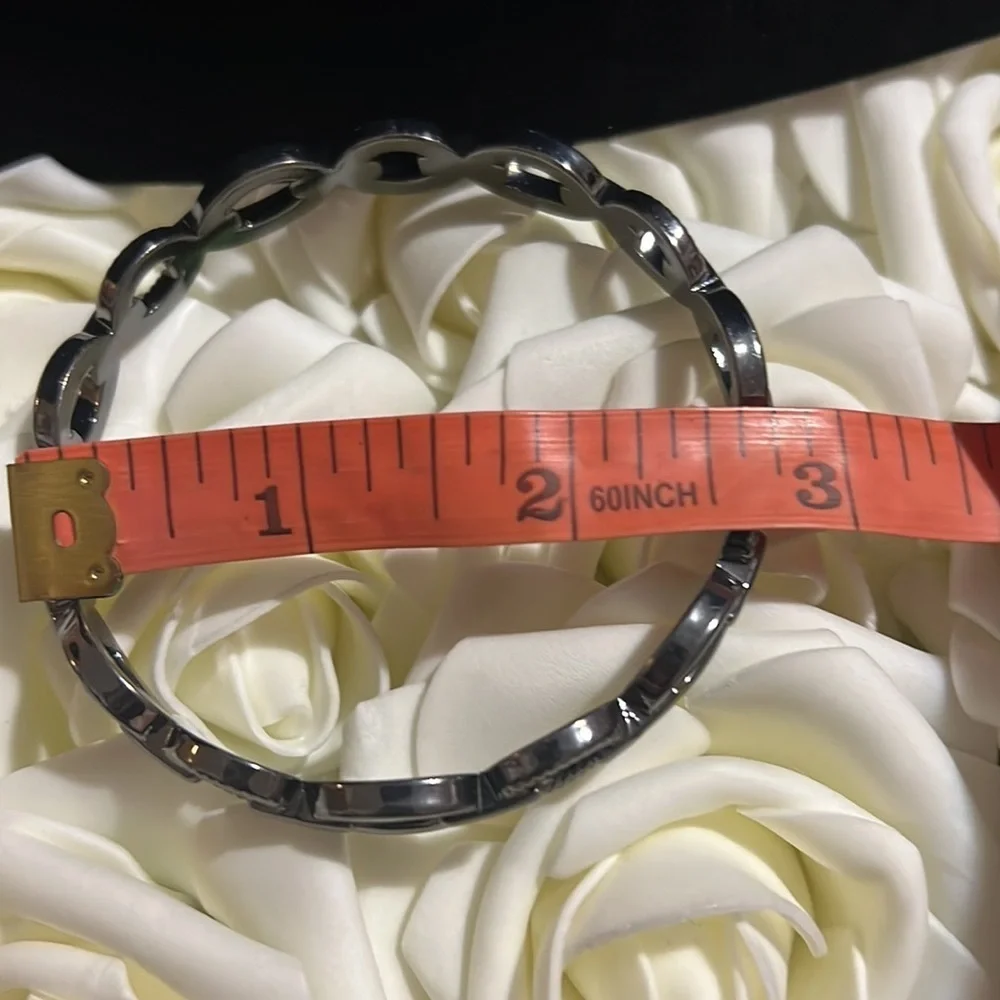 Gun metal colored link bangle bracelet, beautiful - Picture 2 of 3